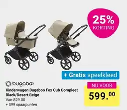 Van Asten BabySuperstore bugaboo kinderwagen bugaboo fox cub compleet black/desert beige aanbieding