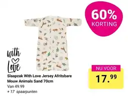 Van Asten BabySuperstore With Love Slaapzak Jersey Afritsbare Mouw Animals aanbieding