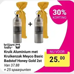 Van Asten BabySuperstore Kruik Aluminium met Kruiken zak Meyco Basic Badstof Honey Gold 2st aanbieding