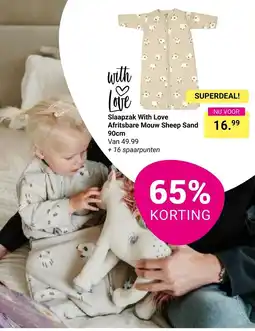 Van Asten BabySuperstore With Love Slaapzak With Love Afritsbare Mouw Sheep Sand aanbieding