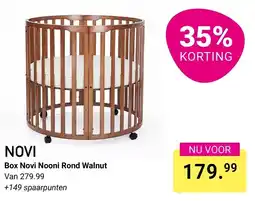 Van Asten BabySuperstore Novi Box Novi Nooni Rond Walnut aanbieding