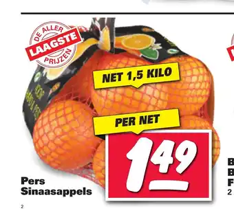 Nettorama Pers Sinaasappels net 1,5 kilo aanbieding