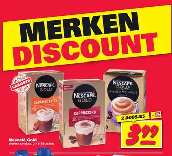 Nettorama Nescafe Gold diverse smaken 2 x 8-25 zakjes aanbieding