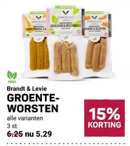Ekoplaza Brandt & Levie groente-worsten aanbieding