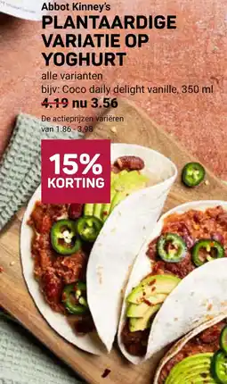 Ekoplaza Abbot Kinney's plantaardige variatie op yoghurt aanbieding