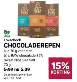 Ekoplaza Lovechock chocoladerepen aanbieding
