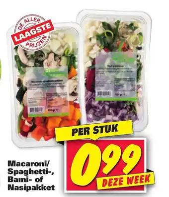 Nettorama Macaroni-spaghetti-, bami- of nasipakket aanbieding