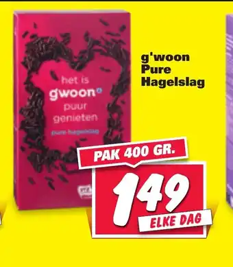 Nettorama G'woon Pure Hagelslag 400 gr. aanbieding