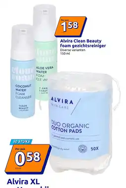 Action Alvira Clean Beauty foam gezichtsreiniger aanbieding