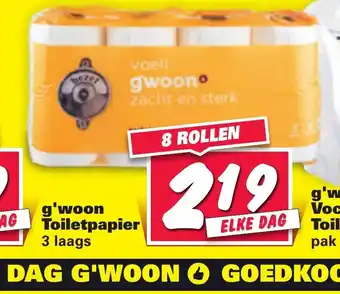 Nettorama G'woon Toiletpapier 3 laags 8 rollen aanbieding