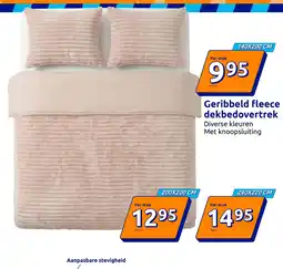Action Geribbeld fleece dekbedovertrek aanbieding