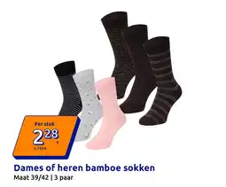 Action Dames of heren bamboe sokken aanbieding