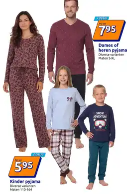 Action Dames of heren pyjama aanbieding