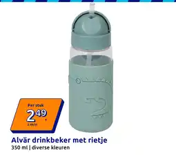 Action Alvär drinkbeker met rietje aanbieding