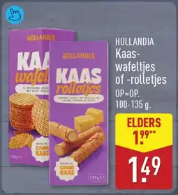 ALDI Hollandia Kaas-wafeltjes of -rolletjes aanbieding
