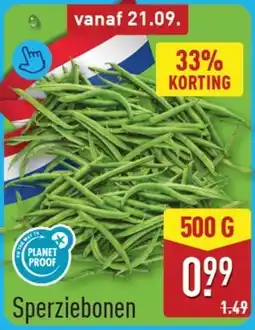 ALDI Sperziebonen aanbieding