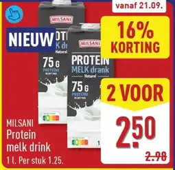ALDI Milsani Protein melk drink aanbieding