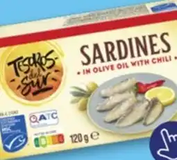 ALDI Sardines in olive oil with chili aanbieding