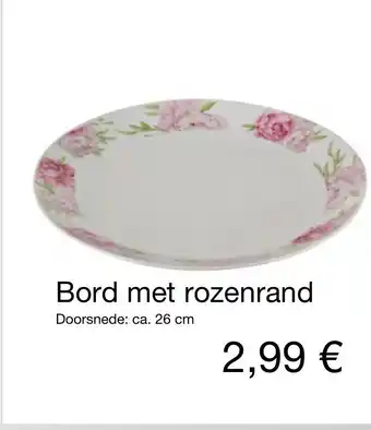 Kik Bord met rozenrand 26 cm aanbieding