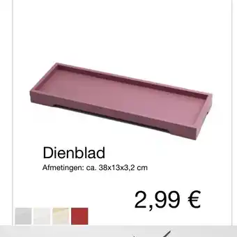 Kik Dienblad 38 x 13 x 3,2 cm aanbieding