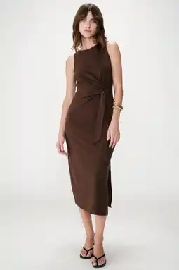 Wehkamp Grace & Mila midi jurk bruin aanbieding