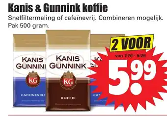 Dirk Kanis & Gunnink koffie 2*500g aanbieding