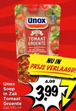 Vomar Voordeelmarkt Unox Soep in Zak Tomaat Groente aanbieding