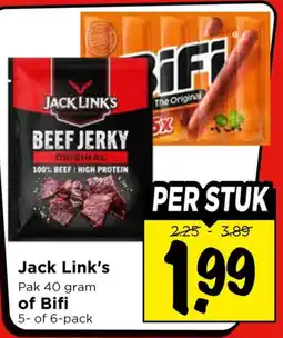 Vomar Voordeelmarkt Jack Link's Bifi aanbieding