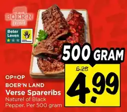 Vomar Voordeelmarkt Boer'n Land Verse Spareribs aanbieding