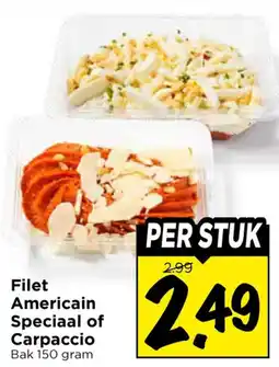 Vomar Voordeelmarkt Filet Americain Speciaal of Carpaccio aanbieding