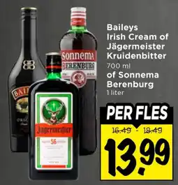 Vomar Voordeelmarkt Baileys Irish Cream of Jägermeister Kruidenbitter of Sonnema Berenburg aanbieding