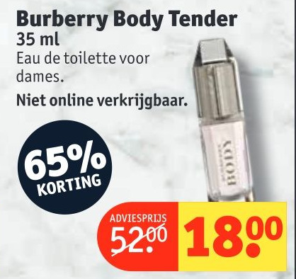 Kruidvat Burberry body tender aanbieding