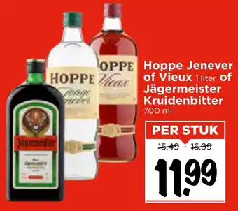 Vomar Voordeelmarkt Hoppe Jenever of Vieux of Jägermeister Kruidenbitter aanbieding