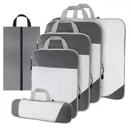 ANWB Thousandtravelmiles Packing cubes compressie set 6-delig Grijs Grijs aanbieding