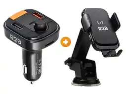 ANWB R2B Telefoonhouder Auto Oplader + FM Transmitter Zwart aanbieding