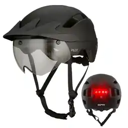 ANWB Go-off PILOT fietshelm met regencap Zwart aanbieding