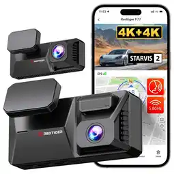 ANWB Redtiger F77 V1 4K Touch Wifi GPS 2CH 128gb dashcam Zwart aanbieding