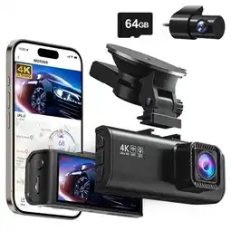 ANWB Redtiger F7NT Touch 4K Touch Wifi GPS 2CH 64gb dashcam Zwart aanbieding