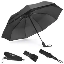 ANWB Sunflake Stormparaplu opvouwbaar Automatisch Zwart aanbieding
