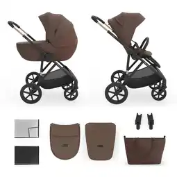 ANWB Kinderkraft Prime3 PRO 2-in-1 Kinderwagen Bruin aanbieding