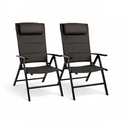 ANWB Flinq Luma Verstelbare Aluminium Campingstoelen 2x Zwart aanbieding