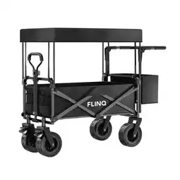 ANWB Flinq Bolderkar Deluxe met dak 100L 100KG Zwart Zwart aanbieding