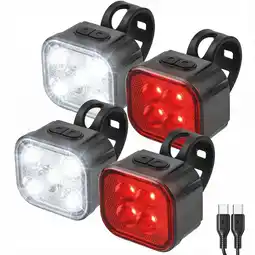 ANWB Inlustro 4x Fietslampjes LED Achterlicht en Voorlicht Zwart aanbieding