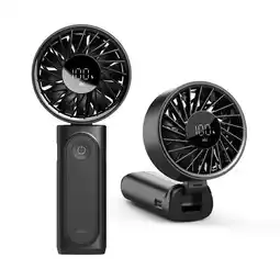 ANWB Flinq Oplaadbare Handventilator met Powerbank Zwart Zwart aanbieding