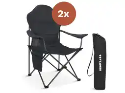 ANWB Trvlmore Campingstoelen Opvouwbaar 2-Pack 160KG Grijs aanbieding