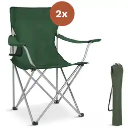 ANWB Trvlmore Campingstoel 2-Pack Opvouwbaar 120KG Groen aanbieding