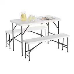 ANWB Lifegoods Inklapbare picknickset 124x61,5 cm Wit aanbieding