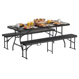 ANWB Lifegoods Inklapbare picknickset 180x74 cm Zwart aanbieding