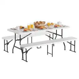 ANWB Lifegoods Inklapbare picknickset 180x74 cm Wit aanbieding