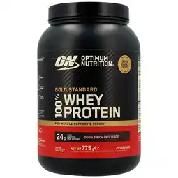 Holland & Barrett 2e product 50% korting | Optimum Nutrition Gold Standard 100% Whey Double Rich Chocolate - 775g aanbieding